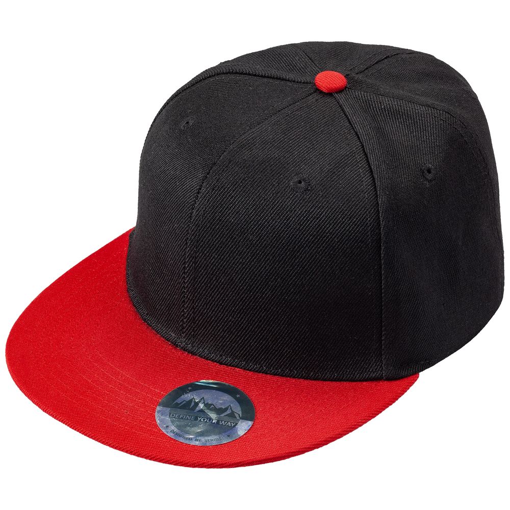 Бейсболка Ben Hope с прямым козырьком, черная с красным / Миниатюра WWW (1000)