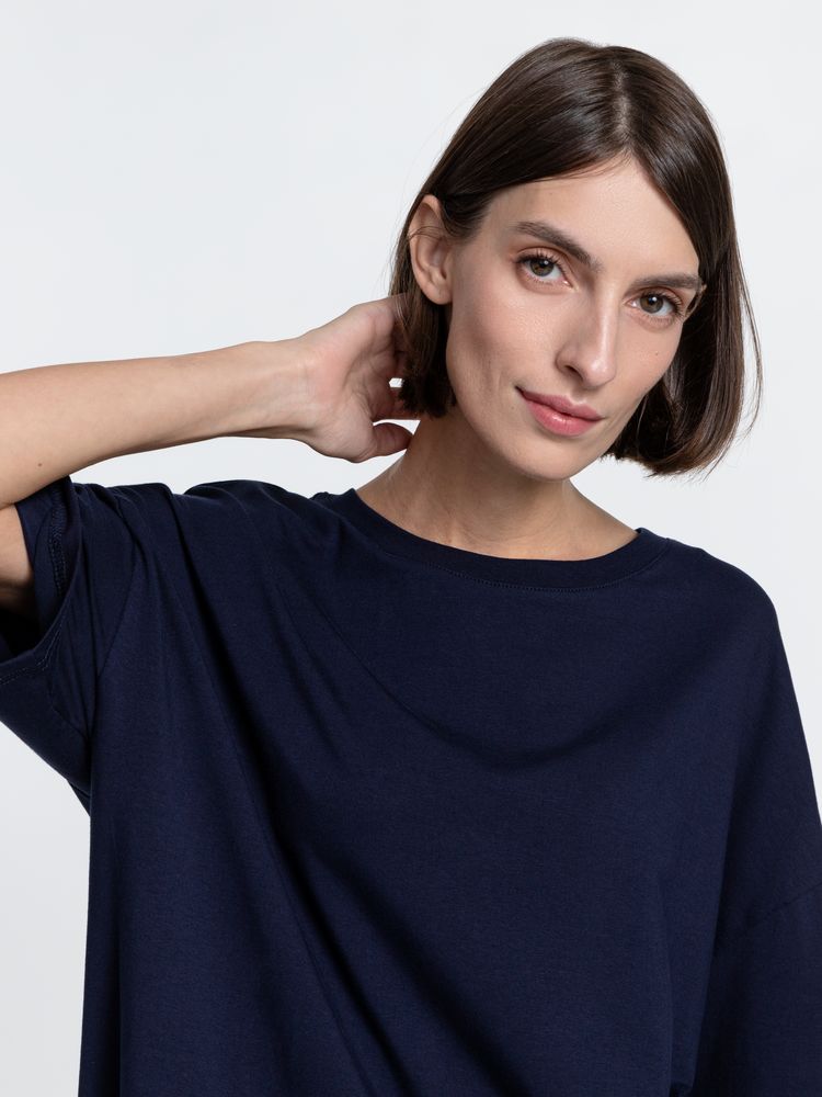 Футболка унисекс оверсайз Crosstown, темно-синяя / Миниатюра WWW (1000)