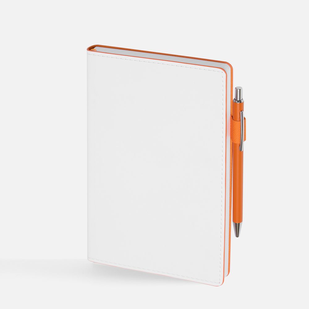 Ежедневник White Shall, недатированный, бело-оранжевый / Миниатюра WWW (1000)