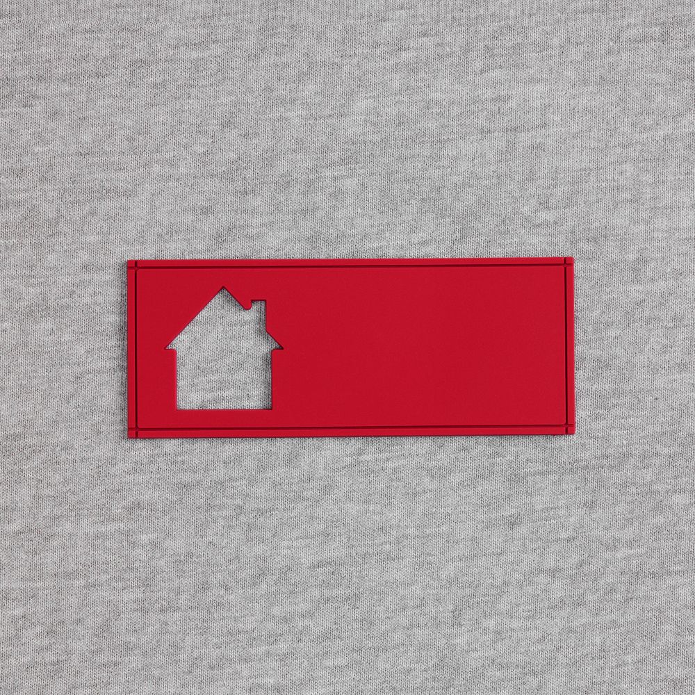 Лейбл из ПВХ с вырезом «Дом», красный / Миниатюра WWW (1000)