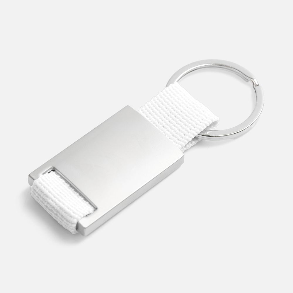 Брелок Inlet с тканевой вставкой, белый / Миниатюра WWW (1000)