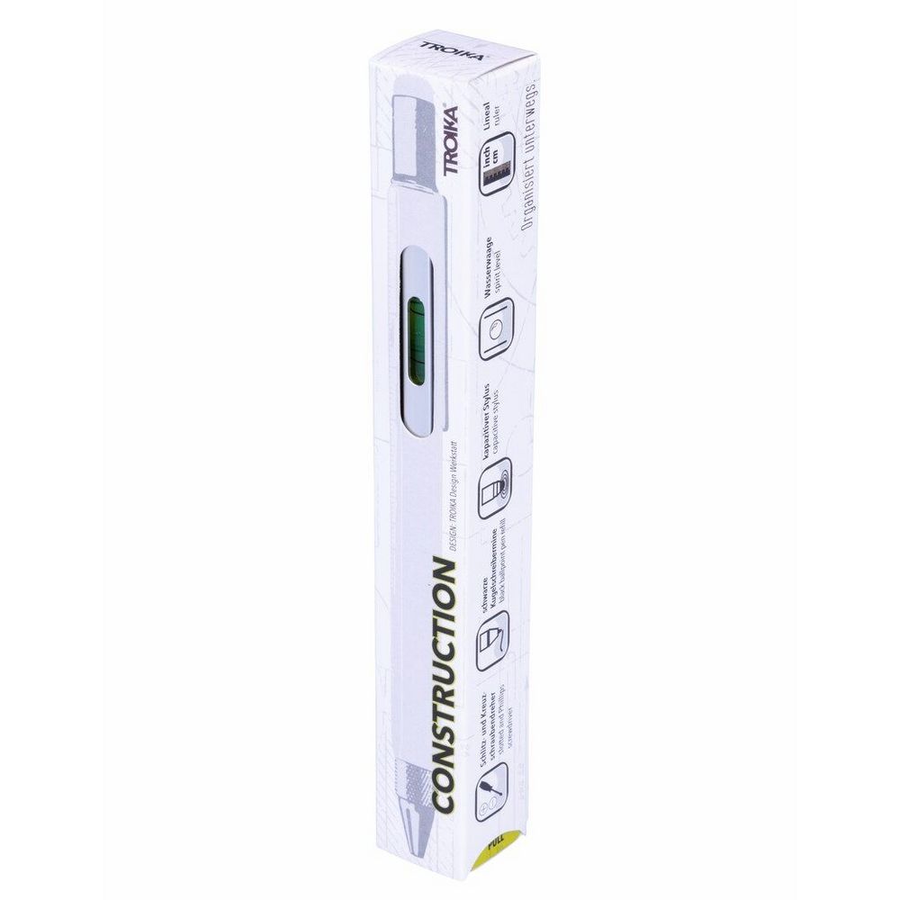 Ручка шариковая Construction, мультиинструмент, серебристая / Миниатюра WWW (1000)