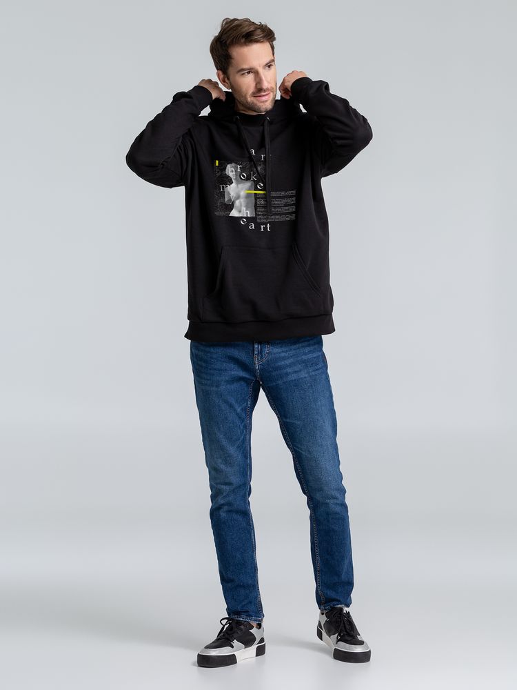 Худи оверсайз Art Broke My Heart, черное / Миниатюра WWW (1000)