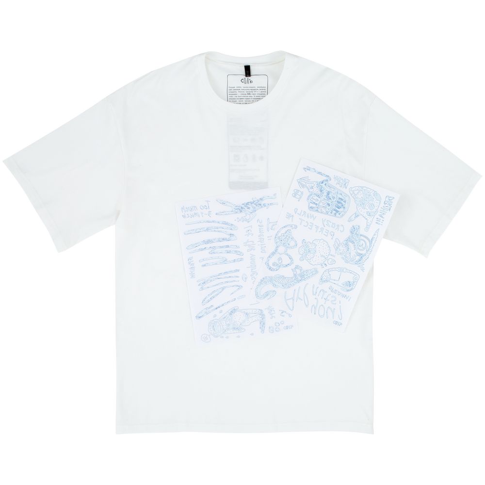 Футболка оверсайз с термонаклейками «Бредни», молочно-белая / Миниатюра WWW (1000)