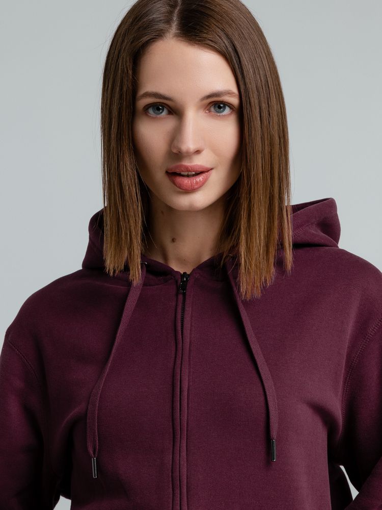 Толстовка с капюшоном на молнии унисекс King, бордовая / Миниатюра WWW (1000)