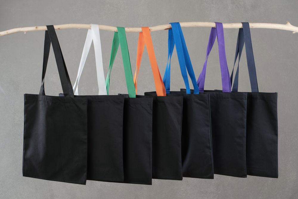 Холщовая сумка BrighTone, черная с оранжевыми ручками / Миниатюра WWW (1000)