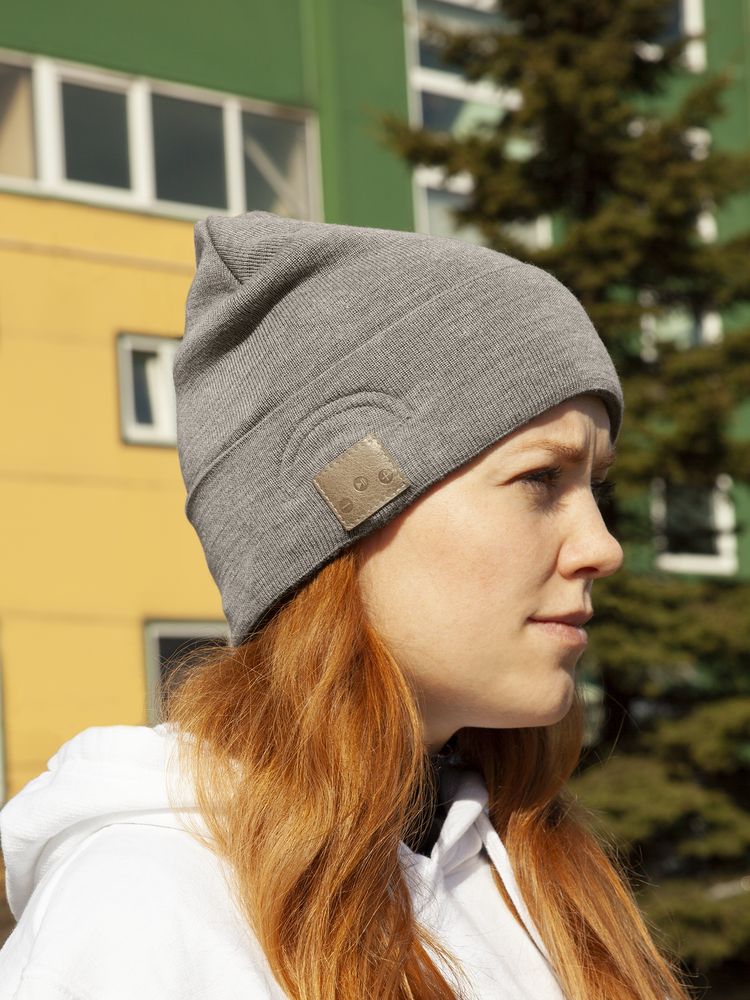 Шапка с Bluetooth наушниками Real Talk Headset, темно-серый меланж / Миниатюра WWW (1000)