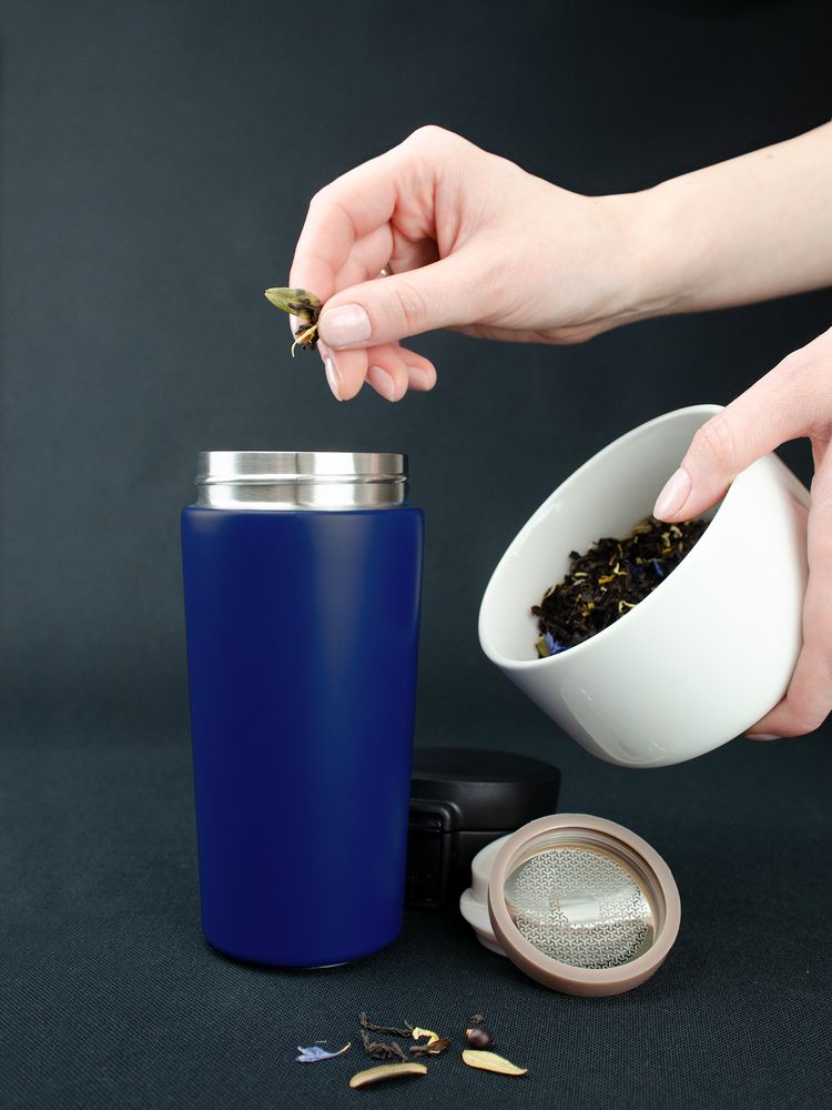 Термостакан с ситечком No Leak Infuser, синий / Миниатюра WWW (1000)