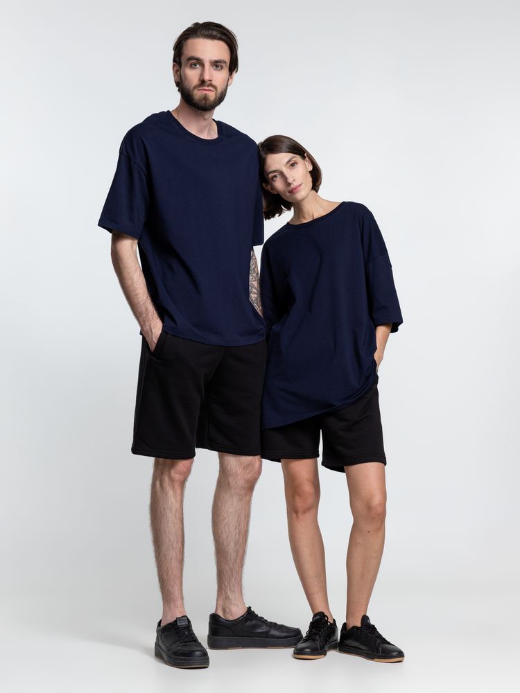 Футболка унисекс оверсайз Crosstown, темно-синяя / Миниатюра WWW (1000)