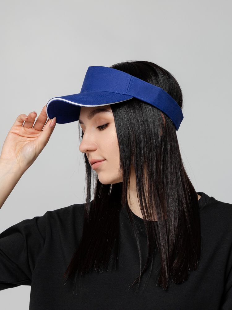 Козырек Active, ярко-синий с белым кантом / Миниатюра WWW (1000)