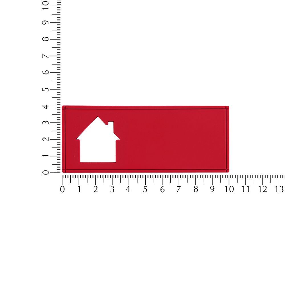 Лейбл из ПВХ с вырезом «Дом», красный / Миниатюра WWW (1000)