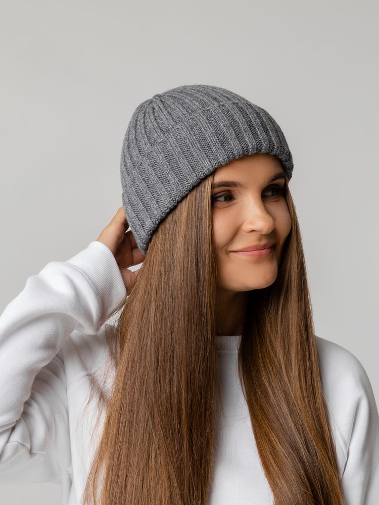 Шапка Uni, серый меланж / Миниатюра WWW (1000)