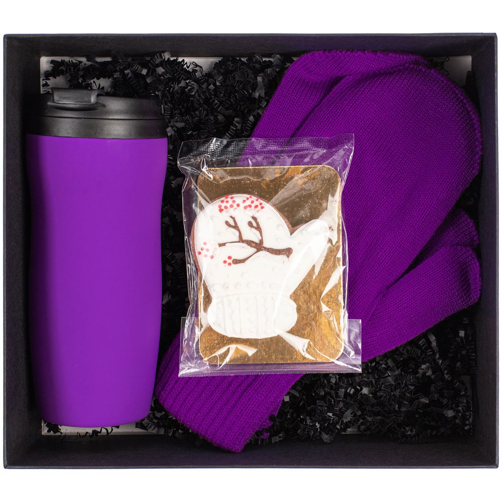 Набор «Зима в ладошке», черный с фиолетовым / Миниатюра WWW (1000)