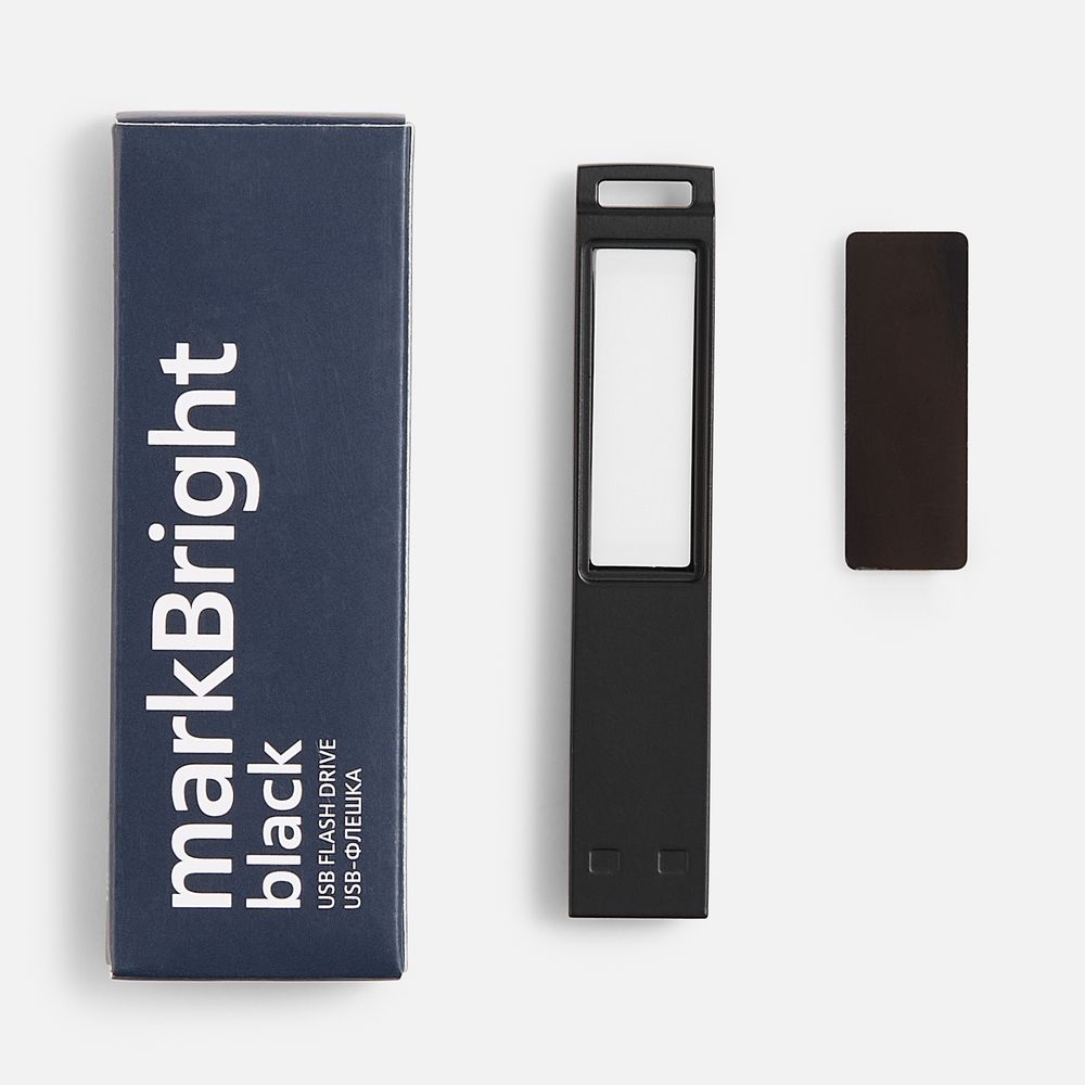 Флешка markBright Black с белой подсветкой, 32 Гб / Миниатюра WWW (1000)