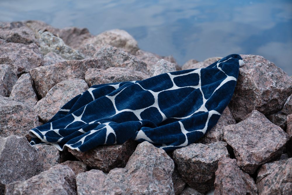 Полотенце Giraffe, большое, бежевое с синим / Миниатюра WWW (1000)