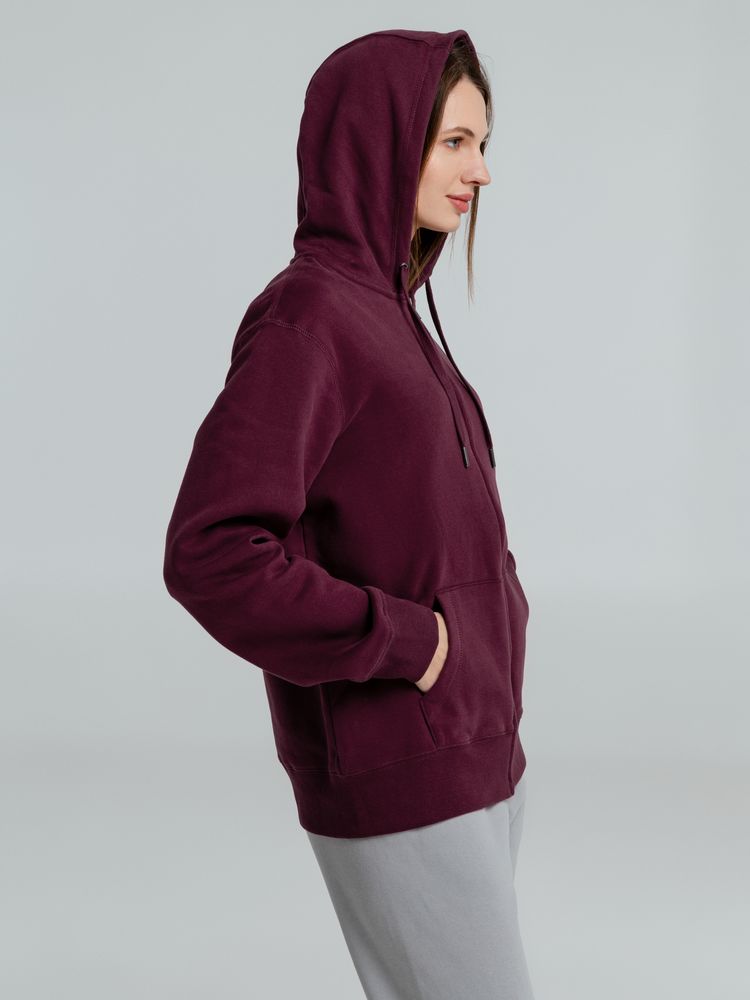 Толстовка с капюшоном на молнии унисекс King, бордовая / Миниатюра WWW (1000)