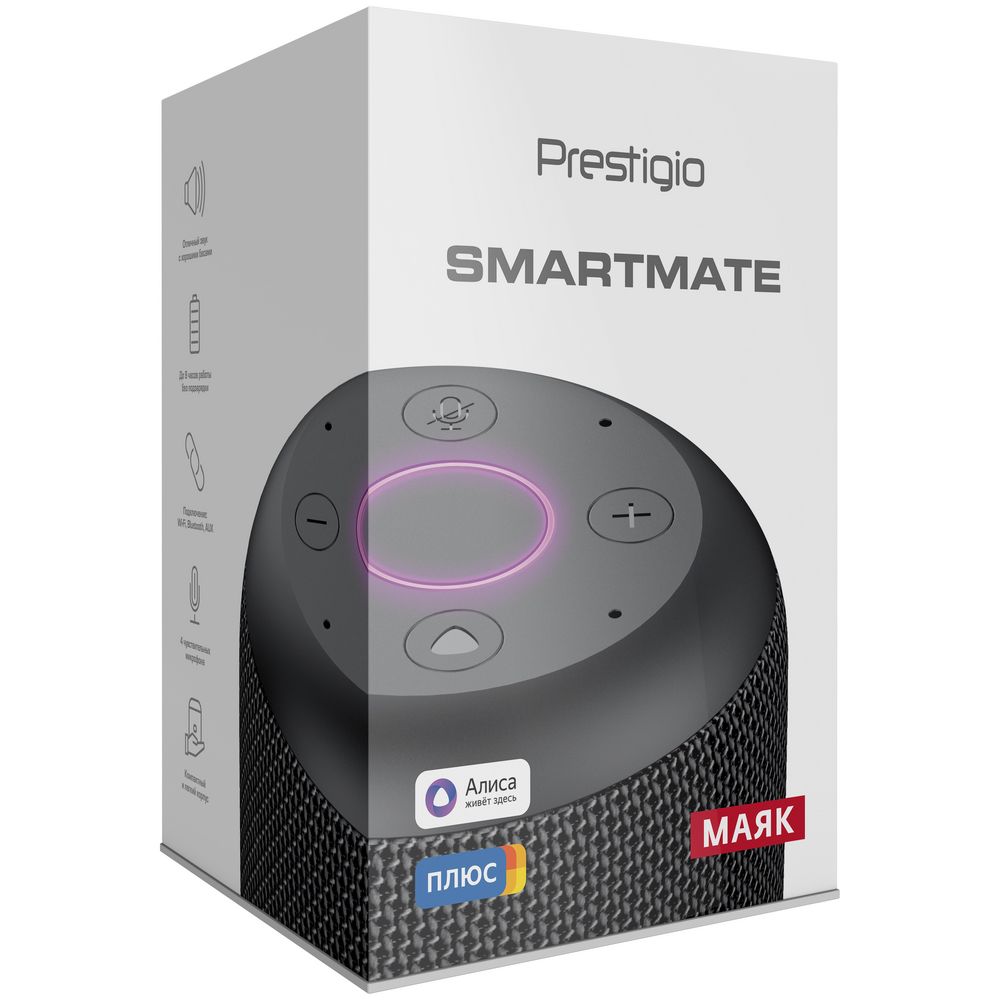 Умная колонка Smartmate с помощником «Алиса», черная / Миниатюра (упак) (1000)