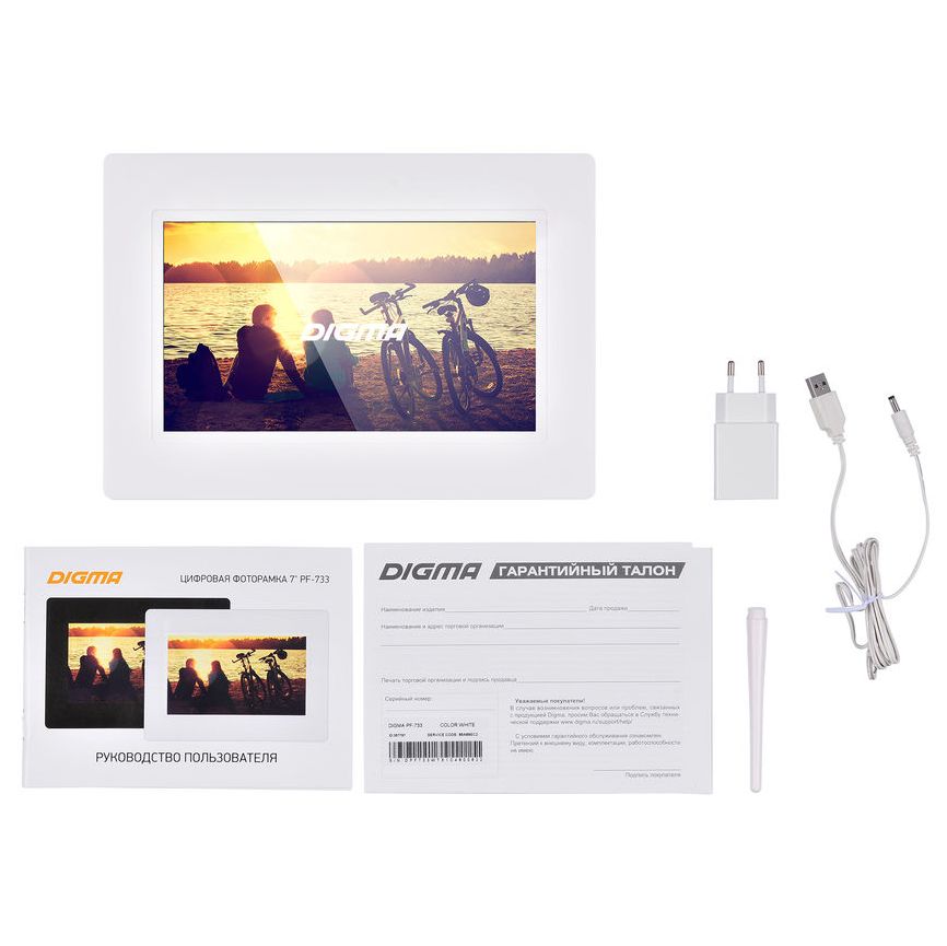 Цифровая фоторамка Digma PF-733, белая / Миниатюра WWW (1000)