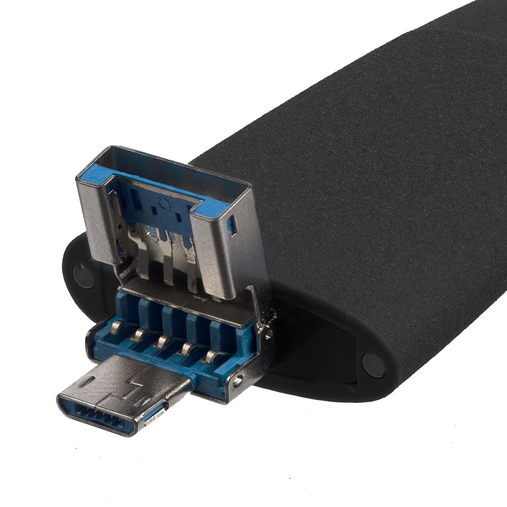 Флешка Pebble Universal, USB 3.0, черная, 32 Гб / Миниатюра WWW (1000)