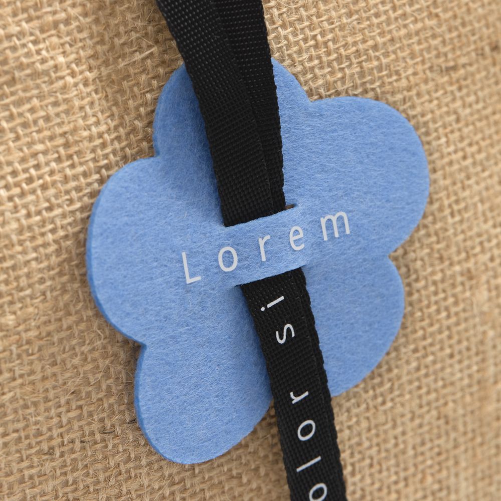 Шеврон из фетра Felt M, голубой / Миниатюра нанесения (1000)