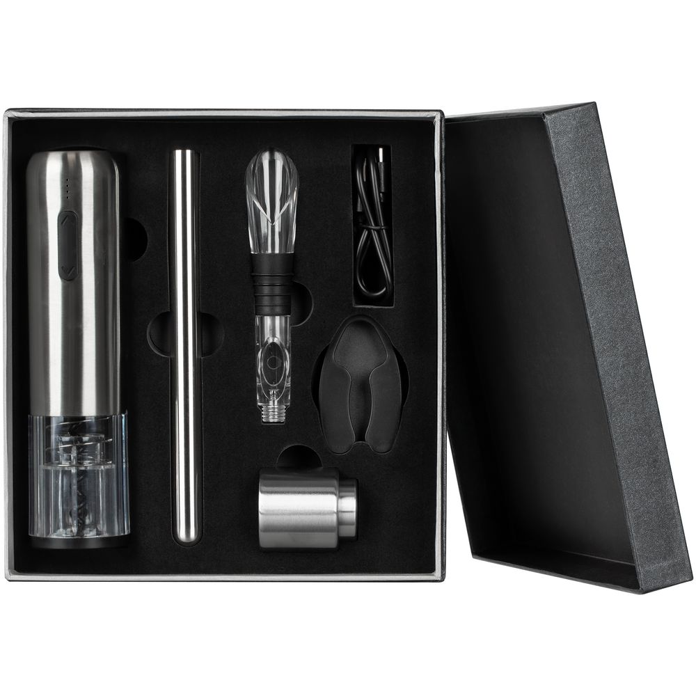 Винный набор Veritas, черный с серебристым / Миниатюра WWW (1000)