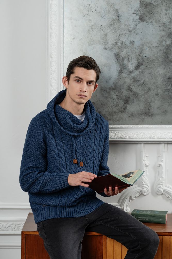 Свитер мужской Warmheart, синий меланж / Миниатюра WWW (1000)