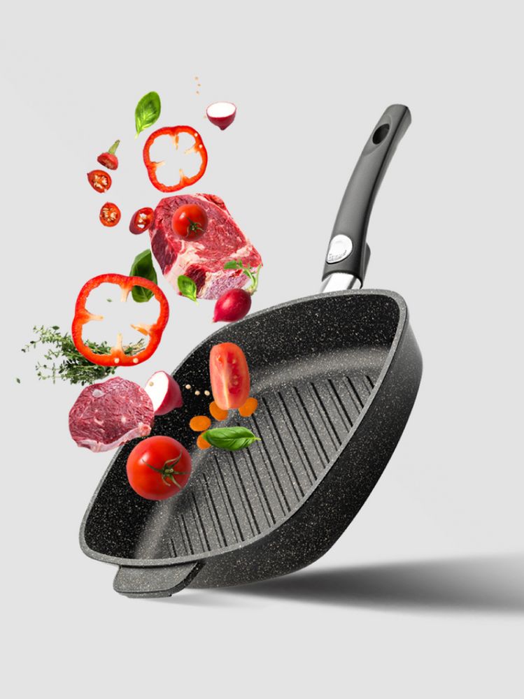 Сковорода литая Qualita, гриль / Миниатюра WWW (1000)