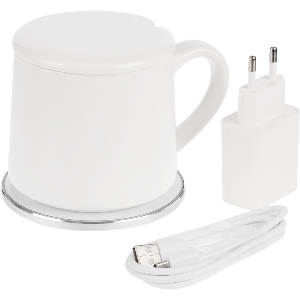 Кружка с подогревом и беспроводной зарядкой Dual Base ver. 2.0 matt, белая / Миниатюра WWW (1000)