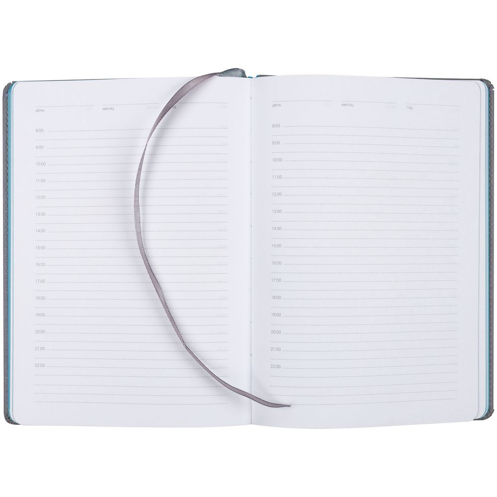 Ежедневник Spain, недатированный, серый с голубым / Миниатюра WWW (1000)