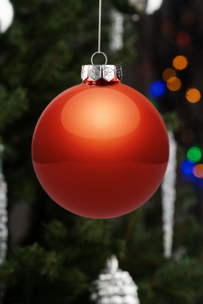 Елочный шар Finery Gloss, 10 см, глянцевый красный / Миниатюра WWW (1000)