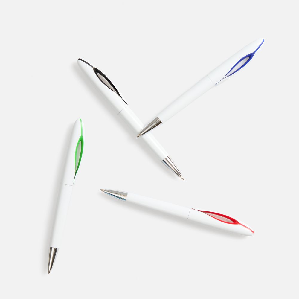 Ручка шариковая Nave, белая с красным / Миниатюра WWW (1000)