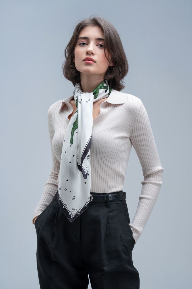 Платок шелковый Delicate, каллы / Миниатюра WWW (1000)