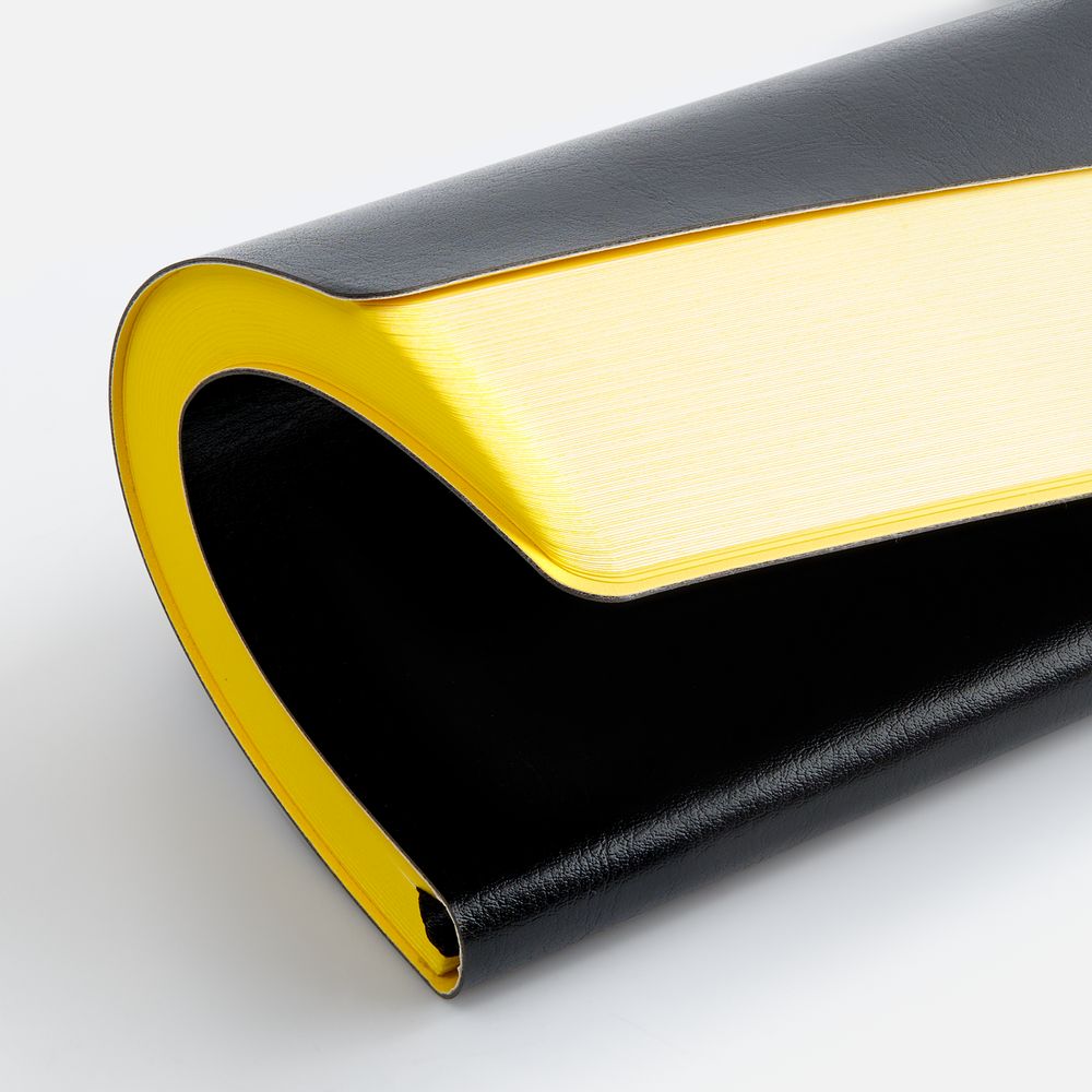 Ежедневник Doppio, недатированный, черный с желтым / Миниатюра WWW (1000)