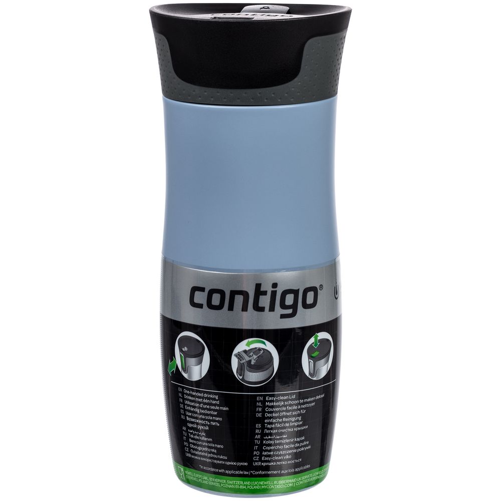 Термостакан Contigo West Loop, вакуумный, серо-голубой / Миниатюра WWW (1000)