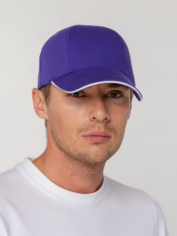 Бейсболка Canopy, фиолетовая с белым кантом / Миниатюра WWW (1000)