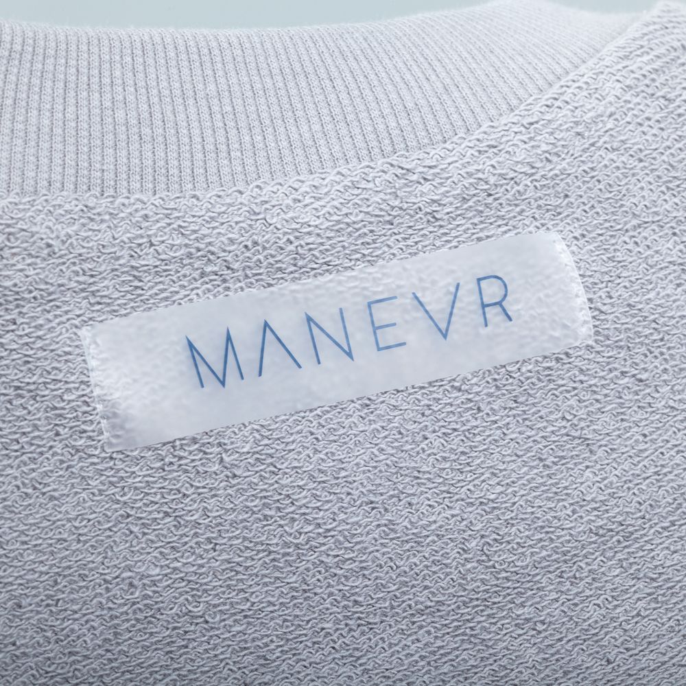 Свитшот оверсайз унисекс Vozduh, светло-серый / Миниатюра нанесения (1000)