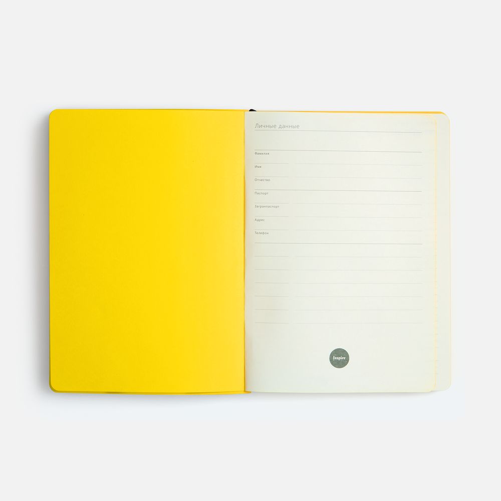 Ежедневник Doppio, недатированный, черный с желтым / Миниатюра WWW (1000)