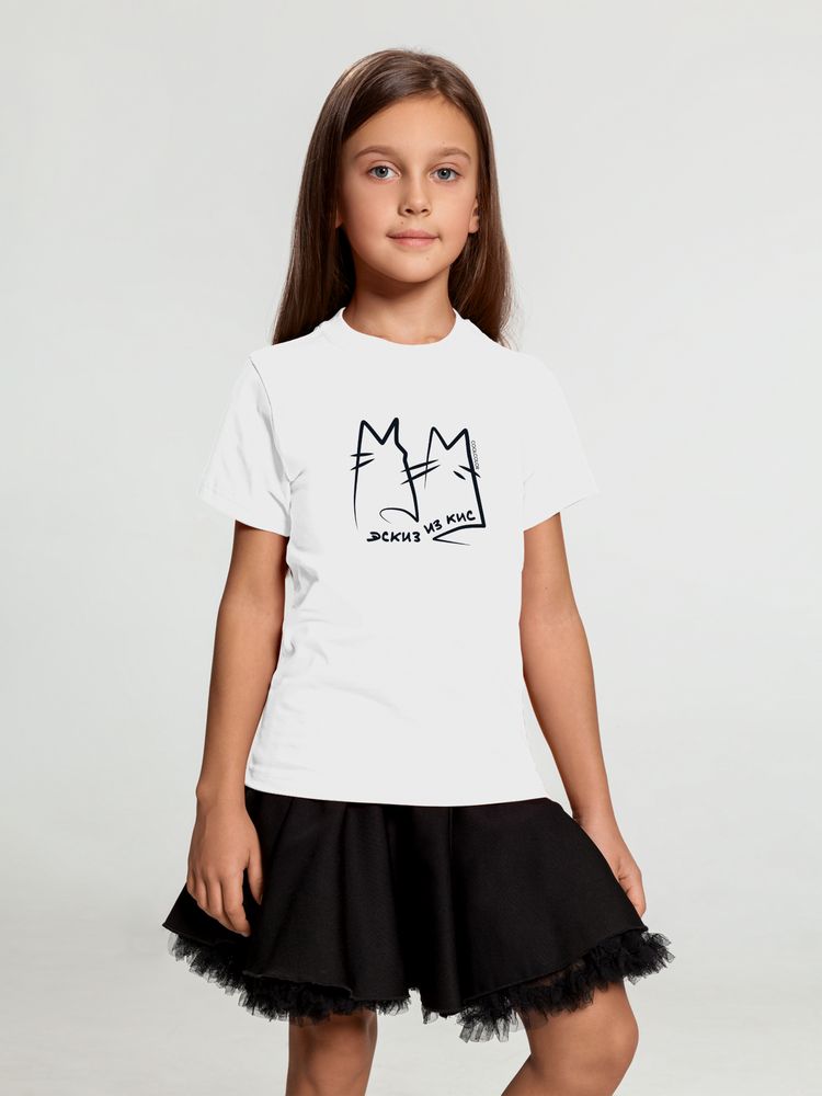 Футболка детская «Эскиз из кис», белая / Миниатюра WWW (1000)