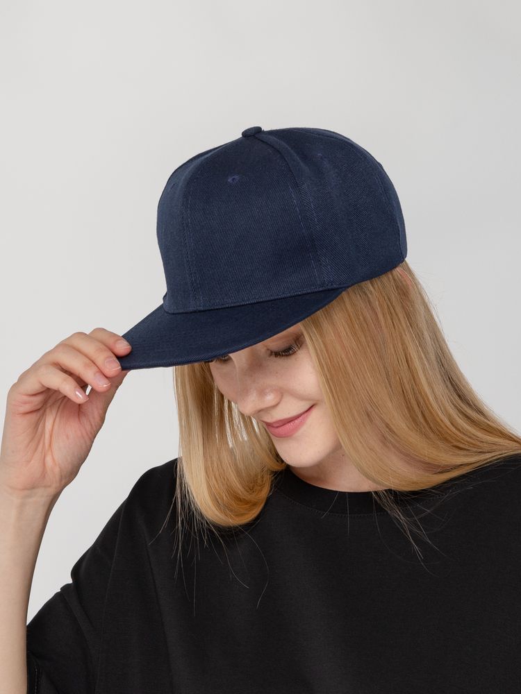 Бейсболка Snapback с прямым козырьком, темно-синяя / Миниатюра WWW (1000)