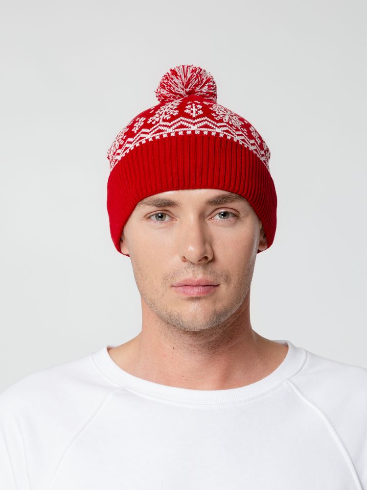 Шапка Elnik, красная с молочно-белым / Миниатюра WWW (1000)