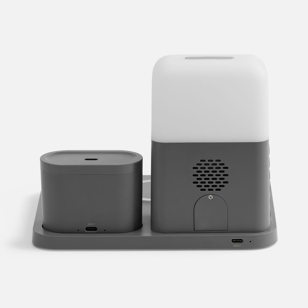 Зарядная станция с часами и подсветкой Large Charge ver.2, серая / Миниатюра WWW (1000)