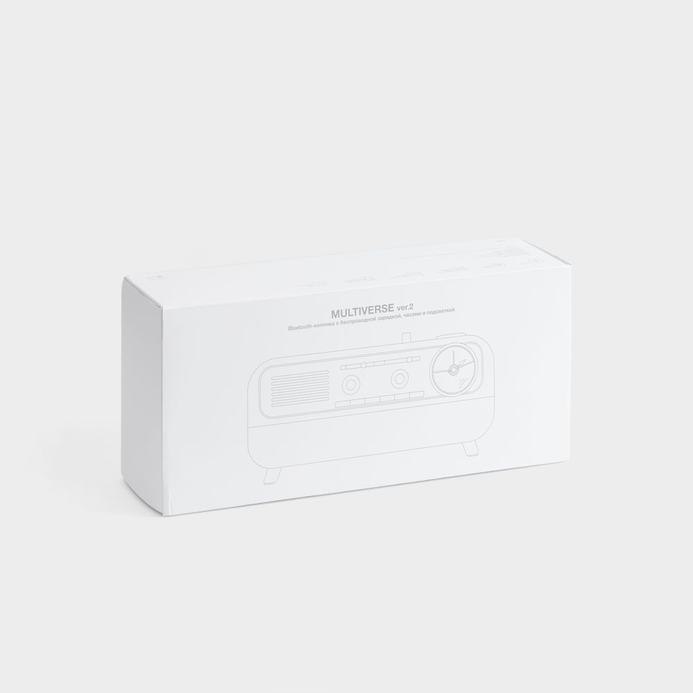 Bluetooth-колонка с беспроводной зарядкой, часами и подсветкой Multiverse, ver.2 / Миниатюра (упак) (1000)