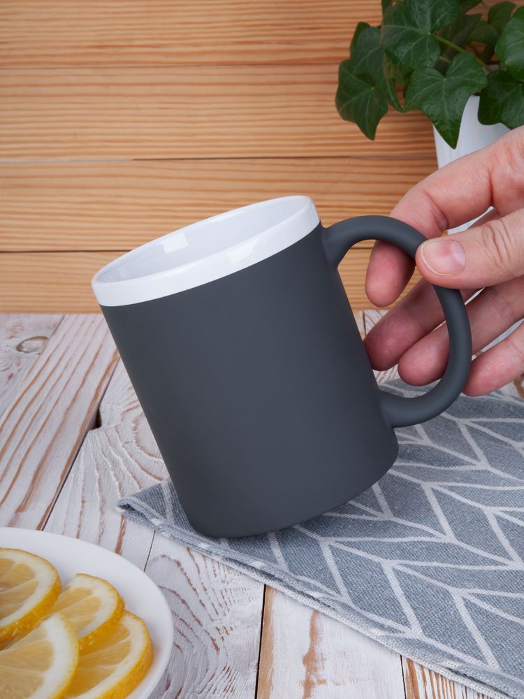 Кружка StopSpot с покрытием софт-тач, серая / Миниатюра WWW (1000)