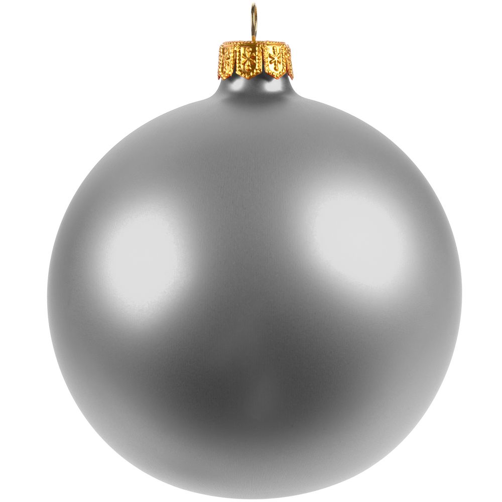 Елочный шар Gala Matt в коробке, серебристый, 10 см / Миниатюра WWW (1000)