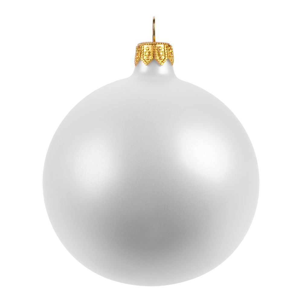 Елочный шар Gala Matt в коробке, белый, 8,5 см / Миниатюра WWW (1000)