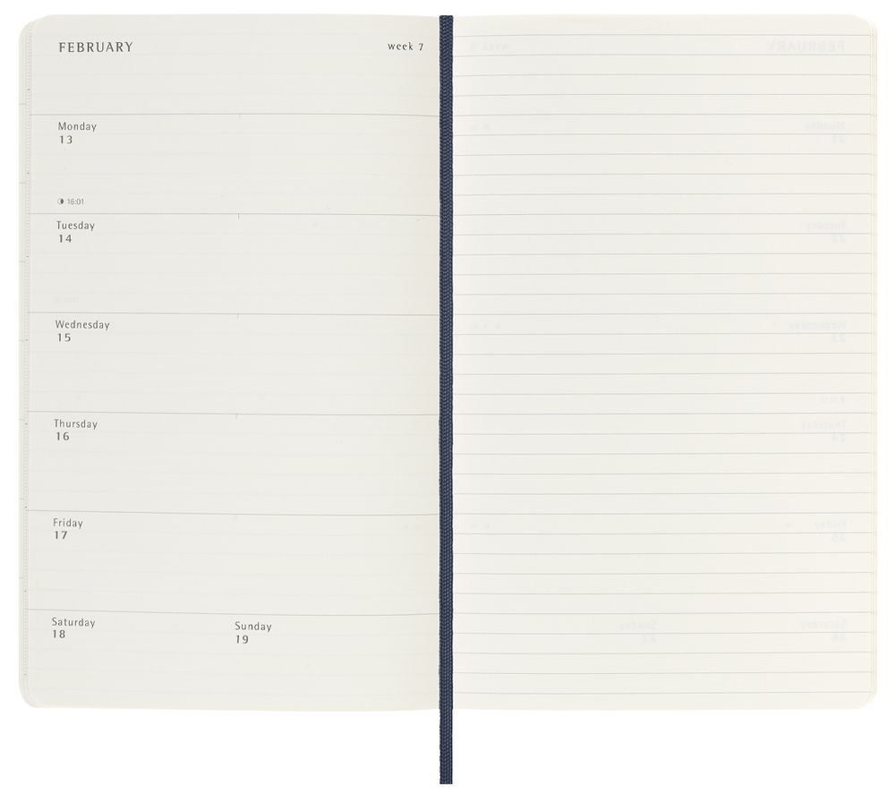 Еженедельник Moleskine Classic Soft Large, синий / Миниатюра WWW (1000)