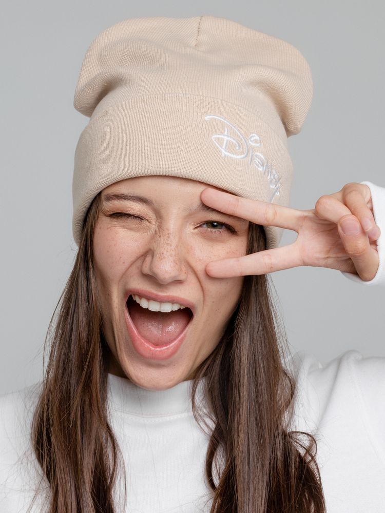 Шапка с вышивкой Disney, бежевая / Миниатюра WWW (1000)