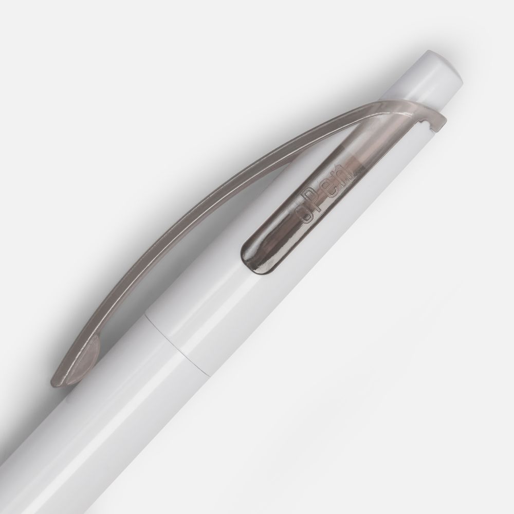 Ручка шариковая Bento, белая с серым / Миниатюра WWW (1000)