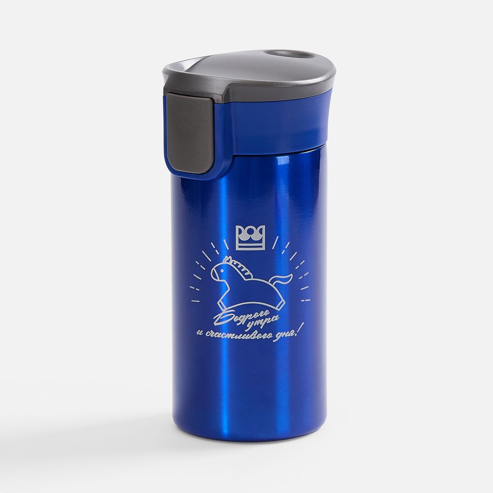 Термостакан Tralee, синий / Миниатюра нанесения (1000)