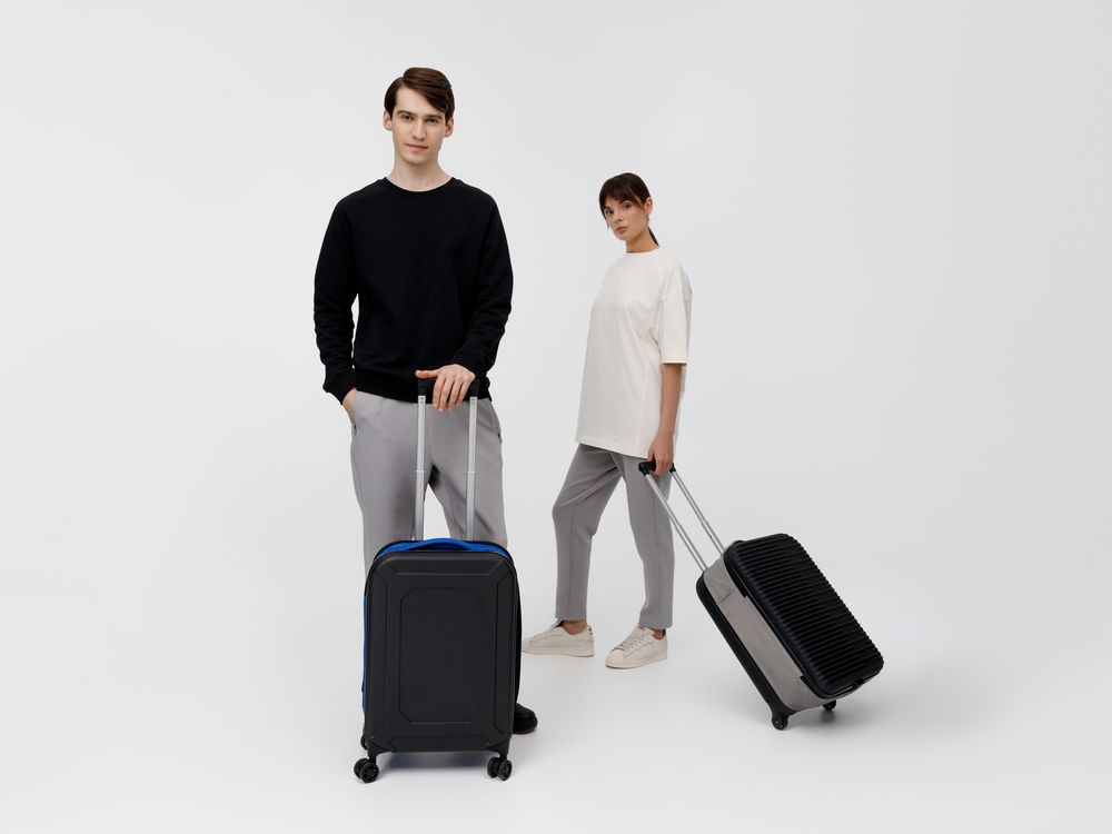 Чемодан Platta, черный с синим / Миниатюра WWW (1000)